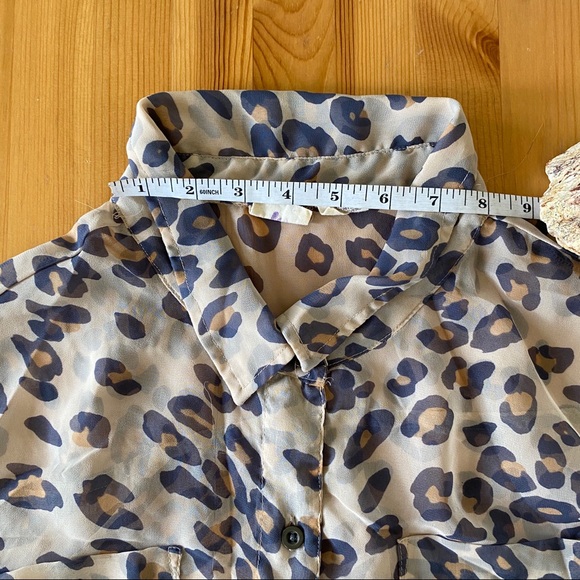 Mudd Sheer Cheetah Print Blouse - Picture 13 of 16